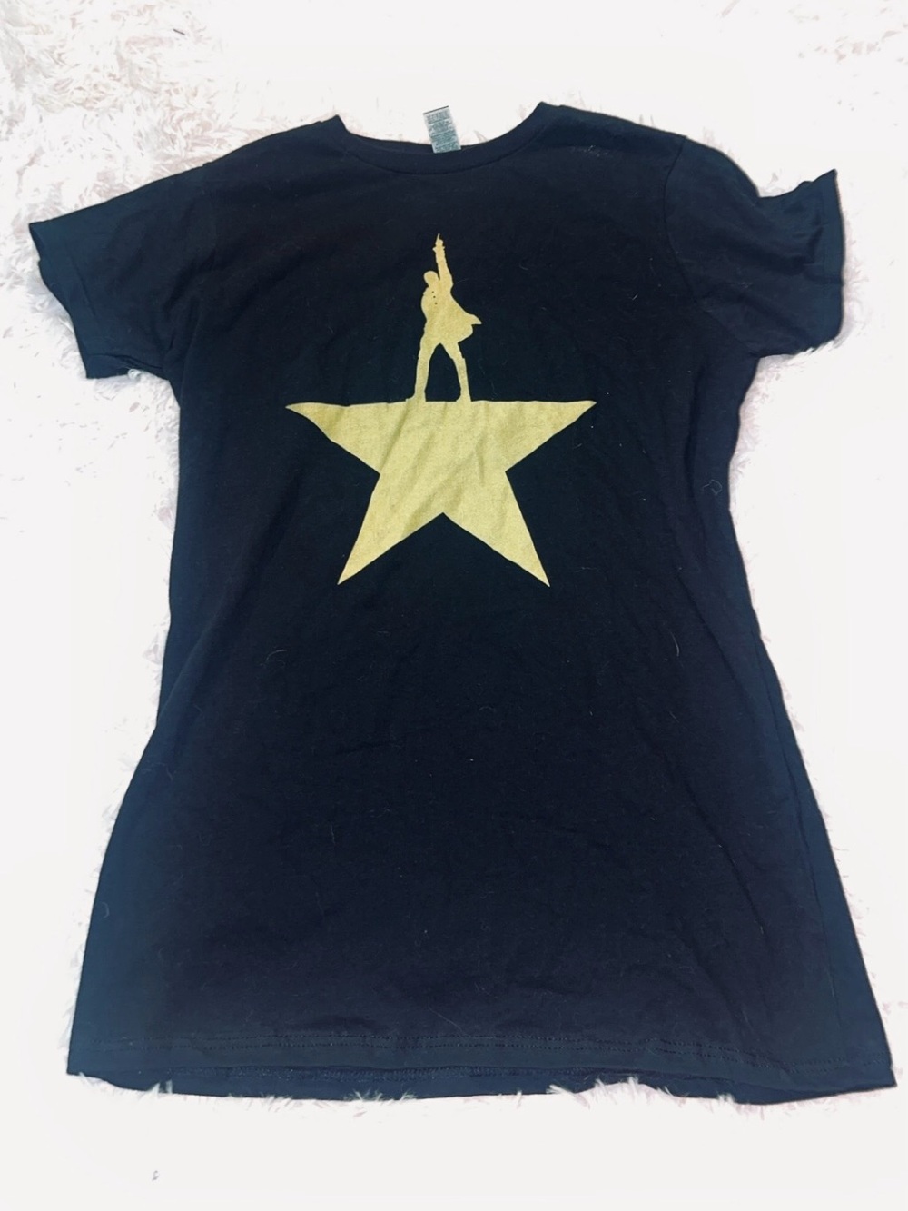Hamilton Black Short-Sleeve Tee with Gold Star Silhouette